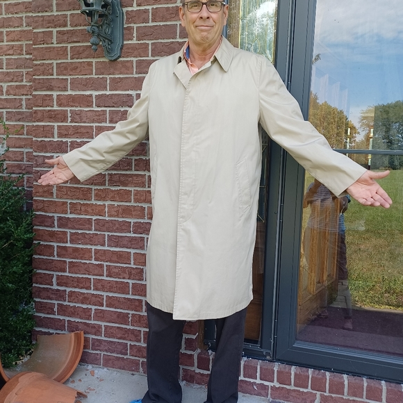 LONDON FOG VINTAGE RAIN COAT 46 LONG TAN - Picture 3 of 11